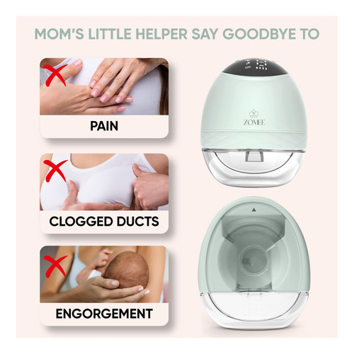 Zomee Fit - Extractor De Leche Portátil, Manos Libres, Portá