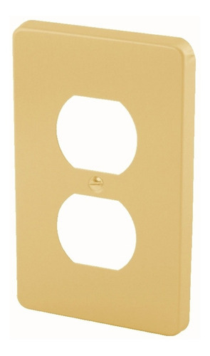 Placa De Aluminio Para Contacto Duplex Mca. Fulgore Color Amarillo