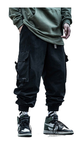 Pantalones Negros De Carga De Hip-hop