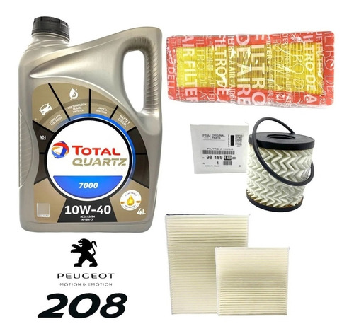 Kit Service Aceite Total + Filtros Peugeot 208 1.6 Thp 2008