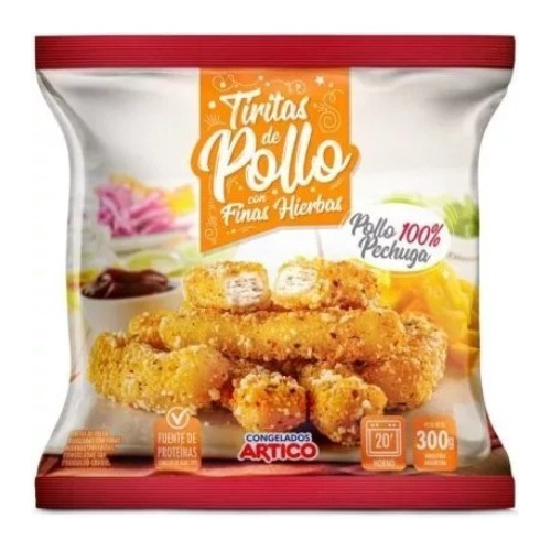 Tiritas De Pollo Cong. C/finas Hierbas X 300 Gr  Artico 