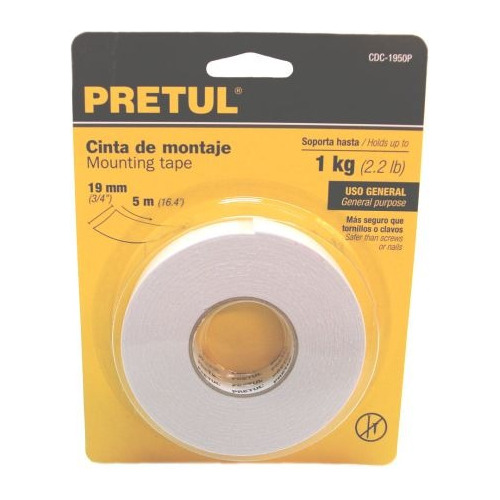 Cinta Doble Cara (doble Contacto) 19mm(3/4) X 5metros Pretul