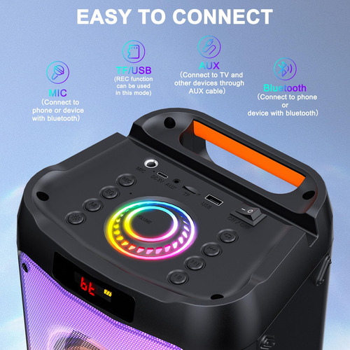 Máquina De Karaokê Hwwr Com 2 Microfones Sem Fio Bluetooth