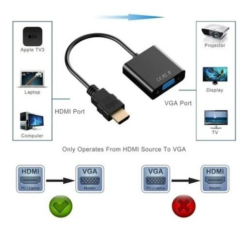 Adaptador Conversor Hdmi A Vga Envío Gratis.