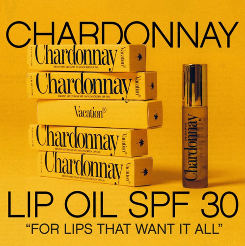 Vacation Chardonnay Lip Oil - Spf 30 Gloss Protector Labial
