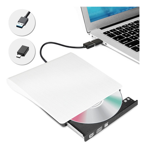 Grabadora Dvd, Lector De Cd Externo Usb 3.0+ Type C Quemador