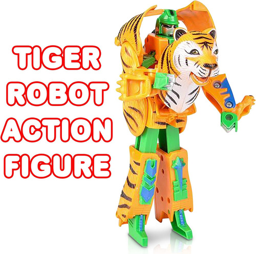 Artcreativity Tiger Robot Action Figure Com 13 Peças Móveis,