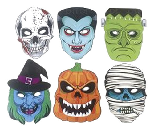 Antifaz Monsters Surtido X 6 Unidades Careta Halloween 