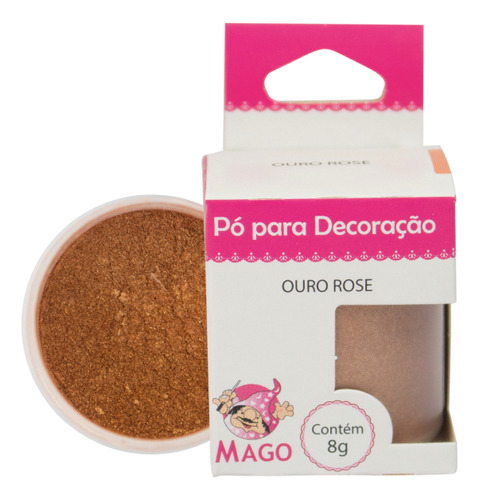 Po Para Decoração De Bolos E Doces Ouro Rose 8gr