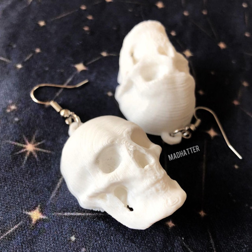 Par De Aros Calavera Craneo Skulls 3