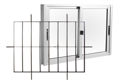 Ventana De Aluminio Reja 14  80x40 Oferta!!!