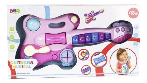 Brinquedo Guitarra Musical Infantil Com Luzes E Sons R3003