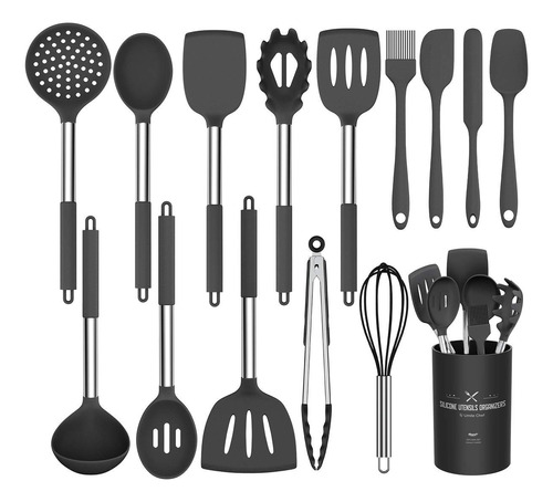 Set De Utensilios De Cocina De Silicona, 15 Piezas, Acero In