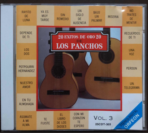 Los Panchos Cd 20 Exitos De Oro De Vol.3