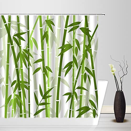 Cortina De Ducha De Bambú Bamboo Forest Tree 71*71inch