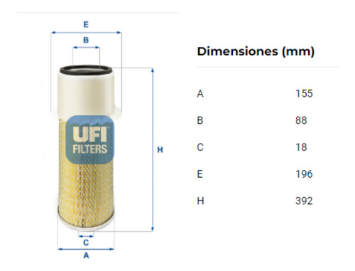 Filtro Ufi 27.932.00 = Pa2418fn P181059 Af1733k Laf1544