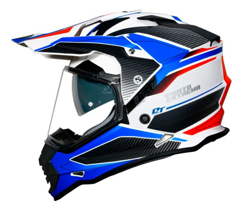 Casco Moto Cross Punto Extremo 632a Dakar Doble Visor - Sti