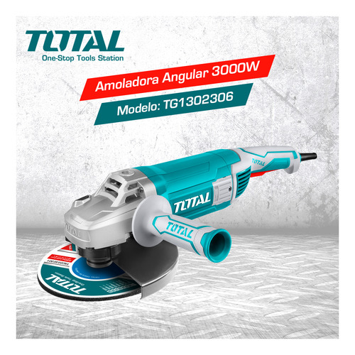Imagen 3 de 8 de Amoladora Angular Total 3000w Disco 230mm
