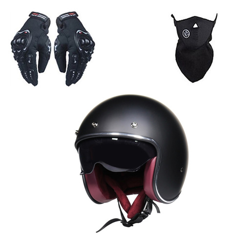 Casco De Moto Cafe Racer Style Open Face Retro Scooter Jet