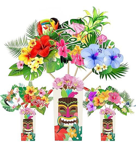 24 Piezas Luau Decoraciones De Fiesta Hawaiana Flores De Hib