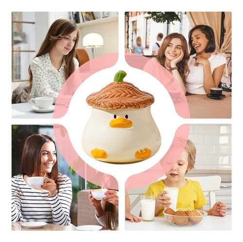 Taza Café Pato Divertida Con Tapa - Vajilla Animales