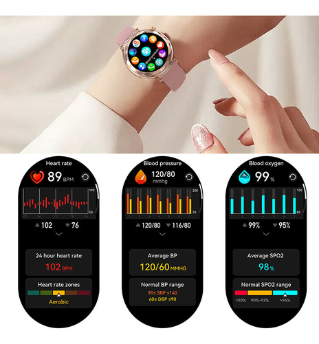 Amoled Smart Watch Deporte Pulsera Reloj Inteligent Mujer