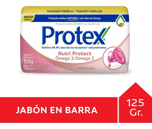 Jabón Protex Pack X3 Barra Antibacterial Nutri Protect 125gr