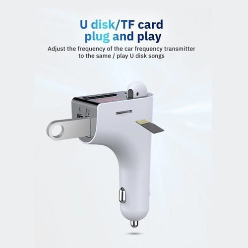 Imagen 4 de 4 de Cargador Auto/auricular/bluetooth/mp3/puerto Memoria X Mayor