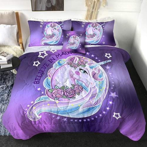 Sleepwish Unicorn Twin Comforter Set Para Niñas 3d Unicornio