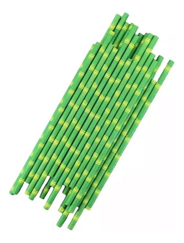 Imagen 2 de 3 de Popote Biodegradable Papel 25 Piezas Ecologicos Bambu