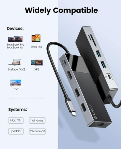 Hub Usb C A Adaptador Multipuerto, Estación De Acoplamiento