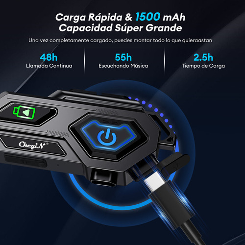 Intercomunicador Audifono Cámara Bluetooth Para Casco