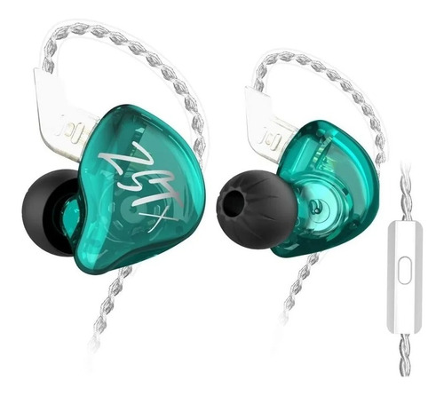 Auriculares in-ear gamer KZ ZST X with mic cian