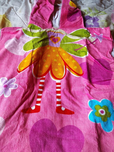 Toalla Con Capucha Poncho Niña Niño Piscina Playa