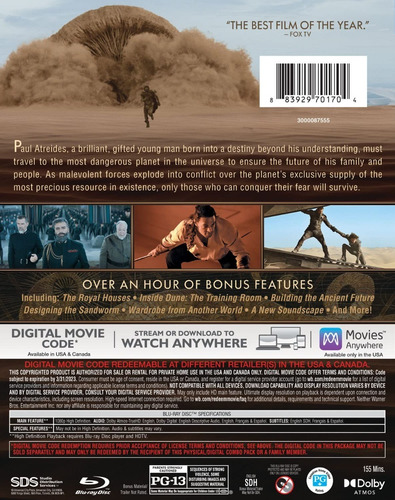 Imagen 2 de 3 de Blu-ray + Dvd Dune / Duna (2021)