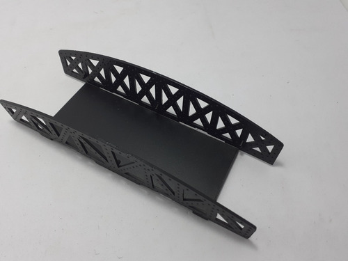 Imagen 3 de 5 de Nico Puente Recto Negro Barandas Bajas Plastico H0 (cpv 28)
