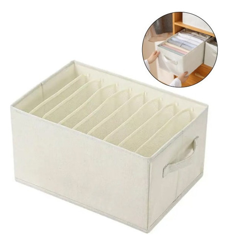 Pack X 2 Organizador De Ropa Para Cajón Placard Multiuso 9 C Beige