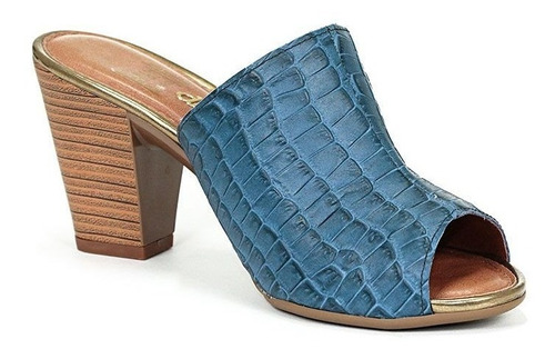 Tamanco Croco Azul Dakota Conforto Sapatos Femininos