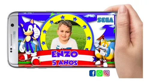 Convite Animado (VÍDEO) para aniversário SONIC