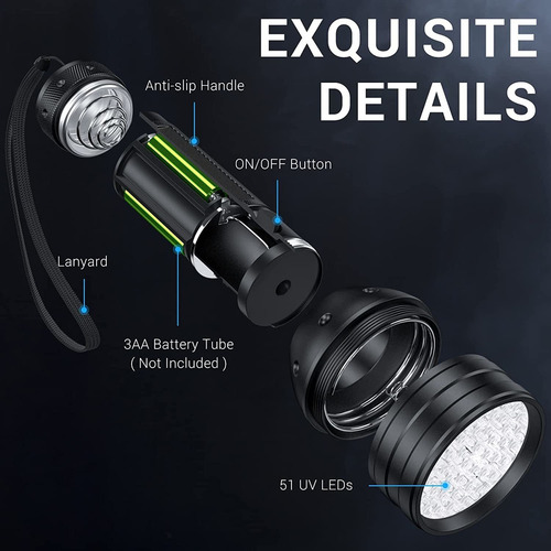 Detector Led Uv 51 Para Orina De Perro O Gato