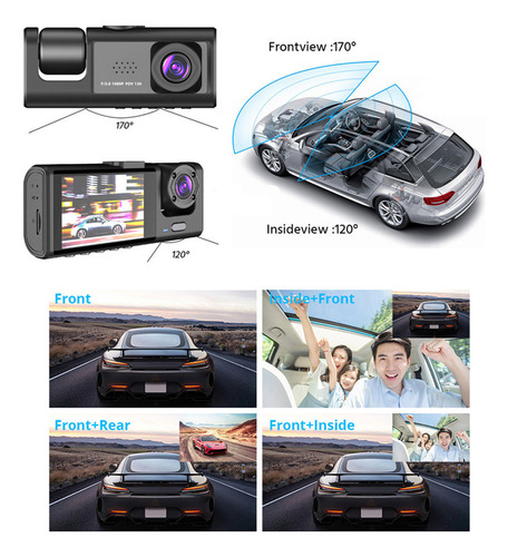 Aaf Grabadora De Coche Con Visión Nocturna Dash Cam