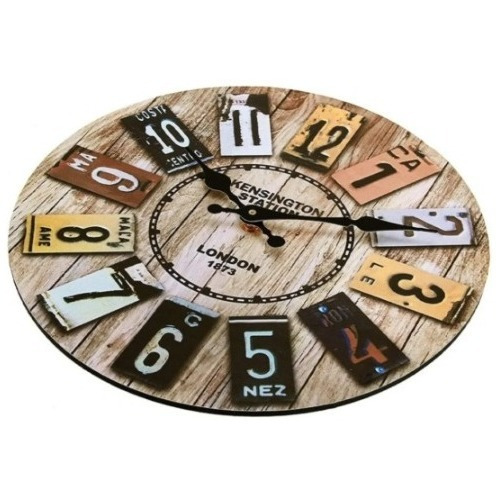 Imagen 3 de 8 de Reloj De Pared Simil Madera Retro Silencioso Decorativo