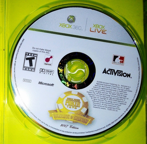 Juego Xbox 360 World Série Poker Edición 2007 (Usado)