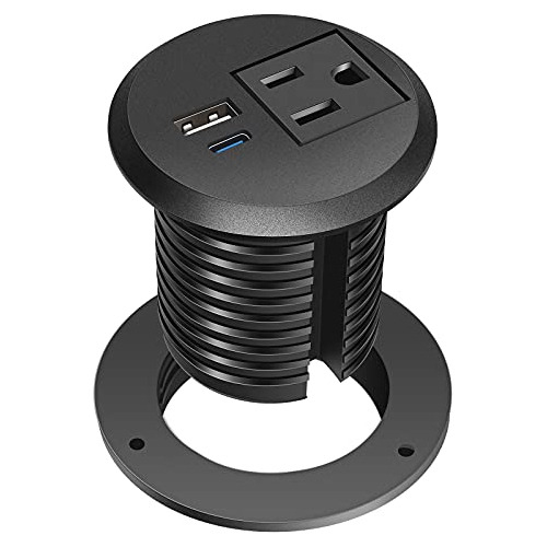 2 Inch Desk Power Grommet With Usb C,flush Mount Usb Po...