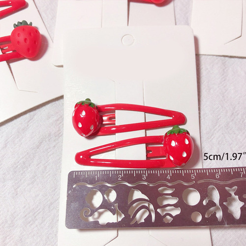 Pinza Para El Pelo (5 #mold), Dibujos Animados, 3d, Fresa, H