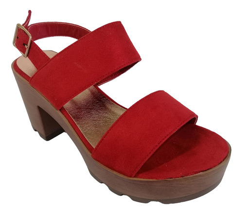Imagen 2 de 4 de Sandalias De Mujer A89905 Rojo