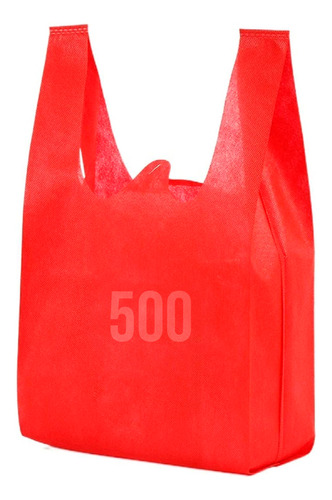 500 Bolsas Tnt Ecologica 50x30 Reciclable Rojo 40grs