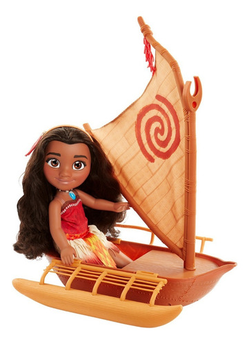 Muñeca Disney Princesas Moana Con Bote 16 Pulgadas