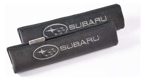 Protectores Cubre Cinturones Tela Gris Logo Subaru Bordado