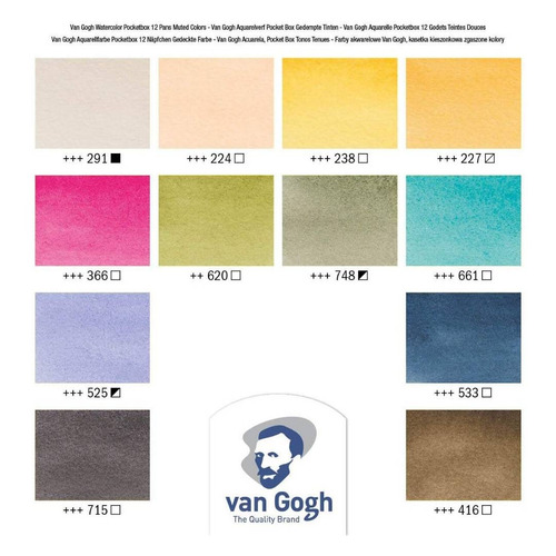 Van Gogh Pocket Box - Set 12 Acuarelas Muted Colors
